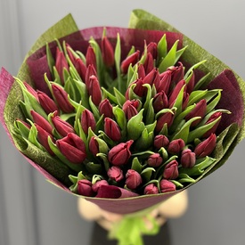 Букет из 51 красного тюльпана