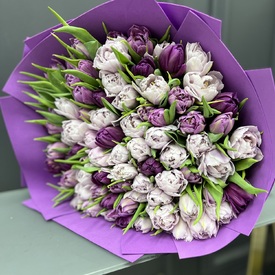 Букет из 101 пионовидного тюльпана