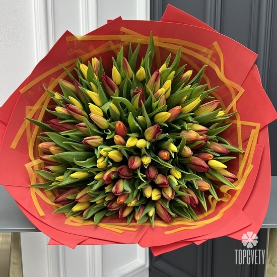 Букет из 101 тюльпана микс