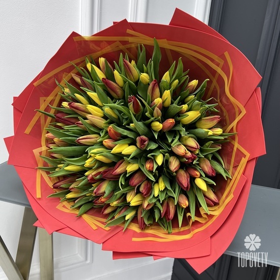 Букет из 101 тюльпана микс