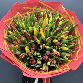 Букет из 101 тюльпана микс