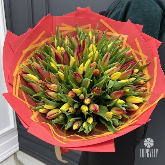 Букет из 101 тюльпана микс