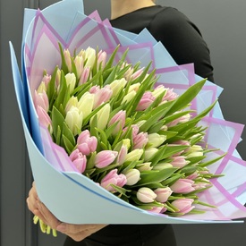 Букет из 101 тюльпана 