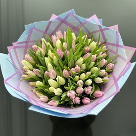 Букет из 101 тюльпана 