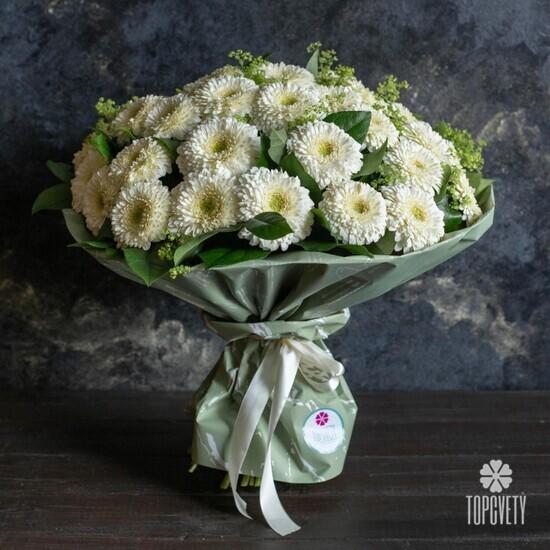 Букет из 35 белых гербер