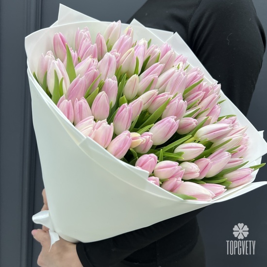 Букет из 101 розового тюльпана