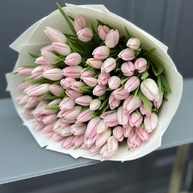 Букет из 101 розового тюльпана