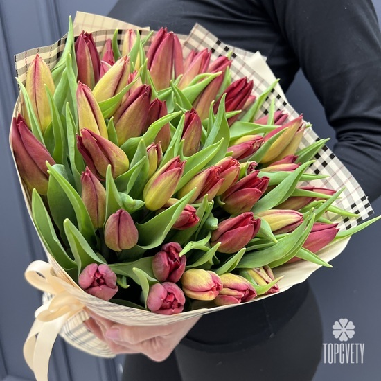 Букет из 51 тюльпана