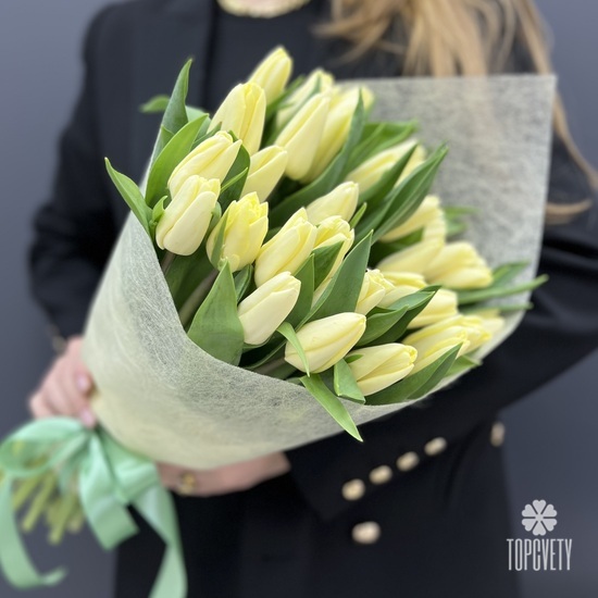Букет из 35 желтых тюльпанов