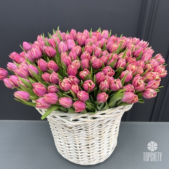 Корзина 251 пионовидный тюльпан