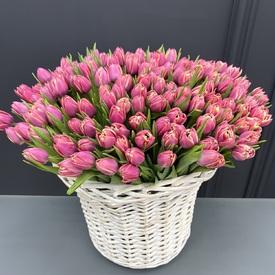 Корзина 251 пионовидный тюльпан