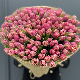 Букет из 201 пионовидного тюльпана