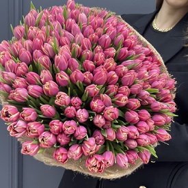 Букет из 201 пионовидного тюльпана