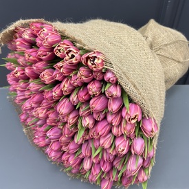 Букет из 201 пионовидного тюльпана