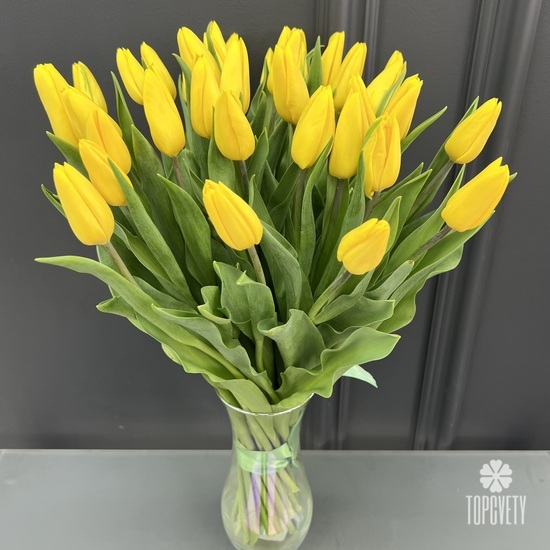 Букет из 51 желтого тюльпана