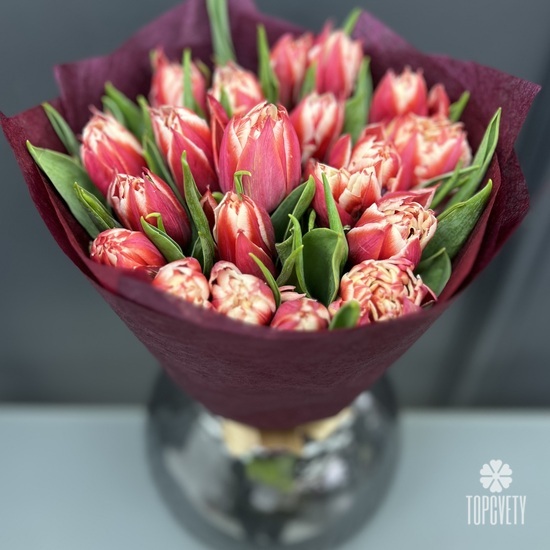 Букет из 21 пионовидного тюльпана