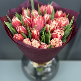 Букет из 21 пионовидного тюльпана