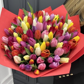 Букет из 101 тюльпана микс