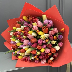 Букет из 101 тюльпана микс