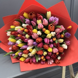 Букет из 101 тюльпана микс