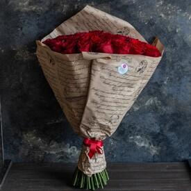 Букет из 51 красной розы Эксплорер 70см