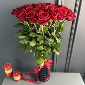 Букет из 35шт красных роз 70см