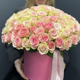 Букет из 151 розовой розы в коробке
