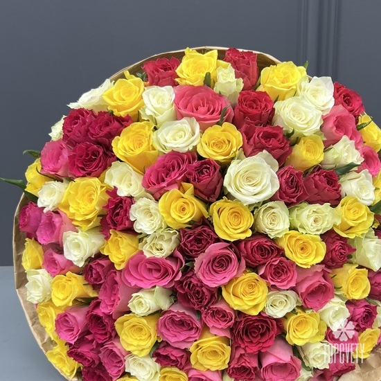 Букет из 101 роза микс 40см