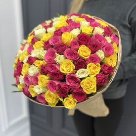 Букет из 101 роза микс 40см