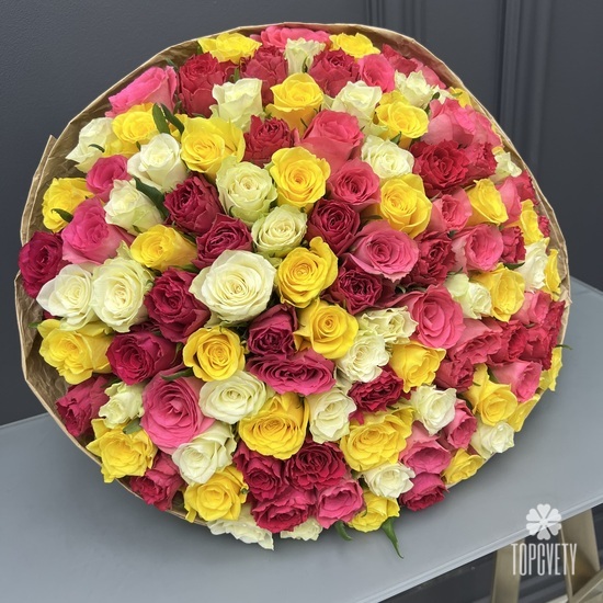 Букет из 101 роза микс 40см