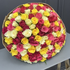 Букет из 101 роза микс 40см