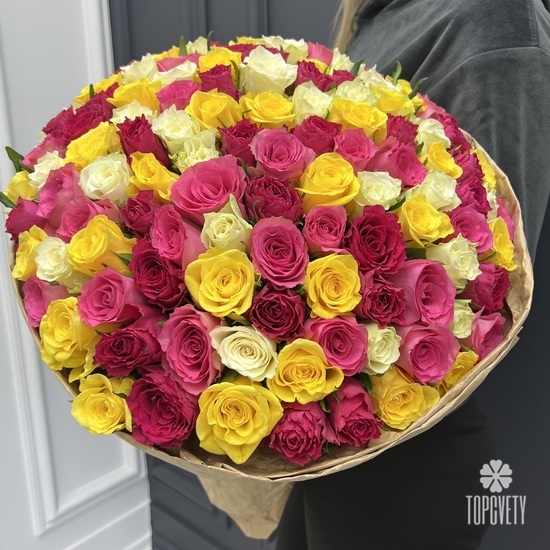 Букет из 101 роза микс 40см