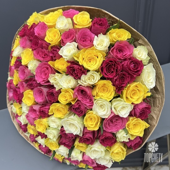 Букет из 101 роза микс 40см