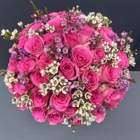 Композиция из  51 розы в шляпной коробке 