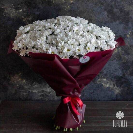 Букет из 21 белой кустовой хризантемы