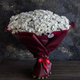 Букет из 21 белой кустовой хризантемы