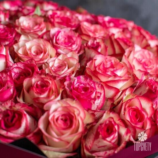 Букет из 101 розовой розы 50см