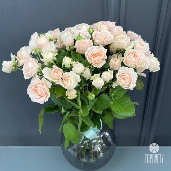 Букет из 11 розовых кустовых роз 40см