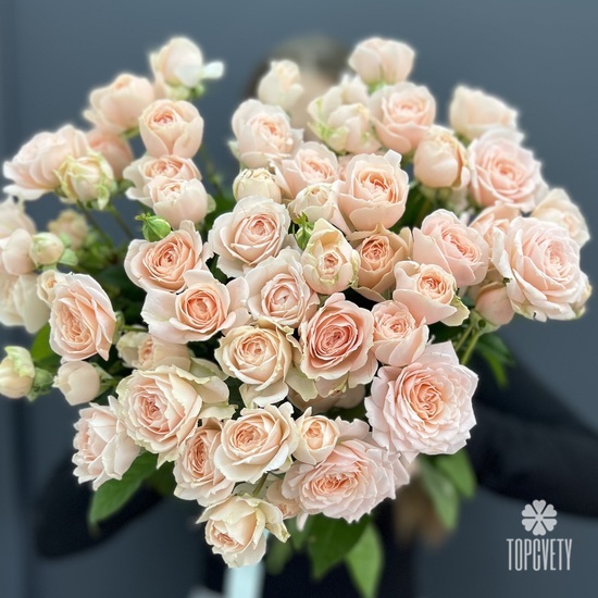 Букет из 11 розовых кустовых роз 40см