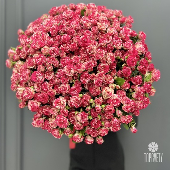 Букет 101 кустовая роза 50см