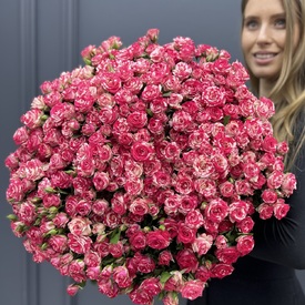 Букет 101 кустовая роза 50см