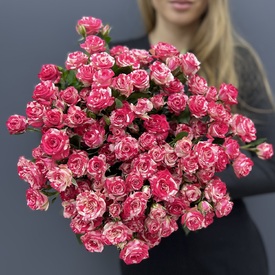 Букет из 15 кустовых роз  Фаер Фокс 60см