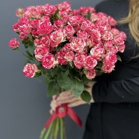 Букет из 15 кустовых роз  Фаер Фокс 60см