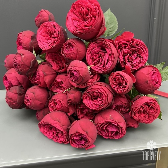 Букет из 11 пионовидных  кустовых роз 