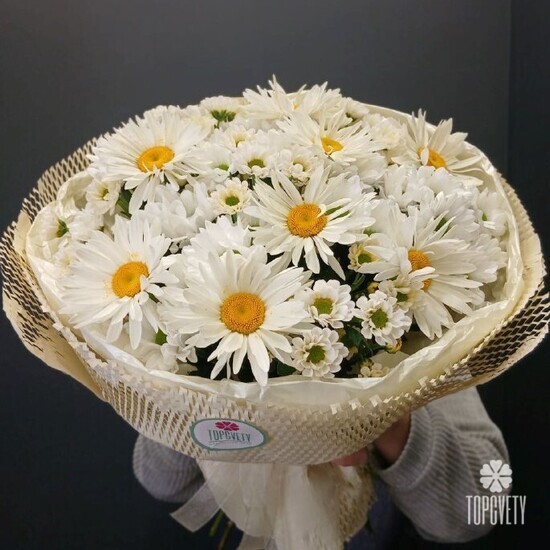 Букет из 7 Садовых Ромашки и Хризантемы