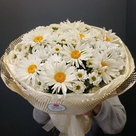 Букет из 7 Садовых Ромашки и Хризантемы