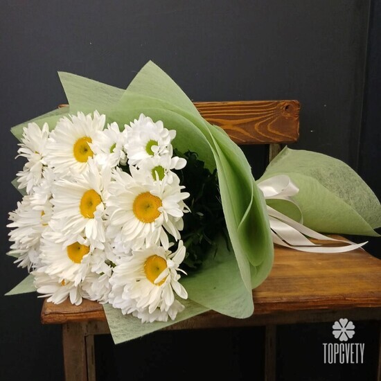 Букет из 9 Ромашек и хризантемы