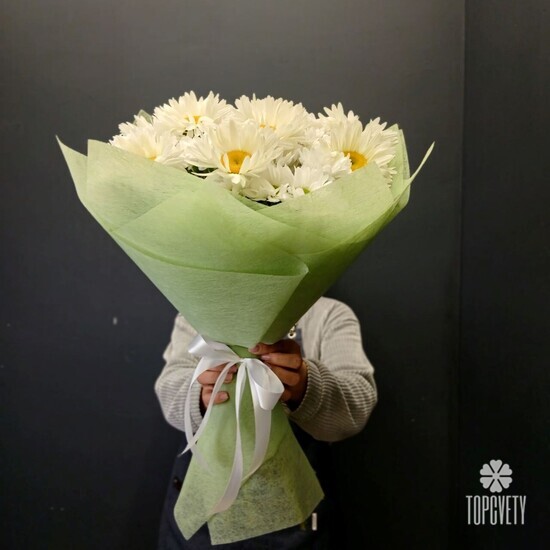Букет из 9 Ромашек и хризантемы