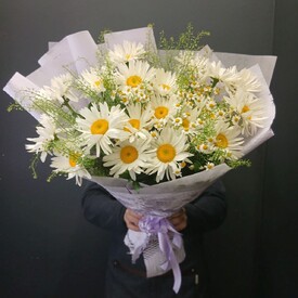 Букет из 19 Ромашек и танацетума