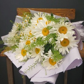 Букет из 19 Ромашек и танацетума